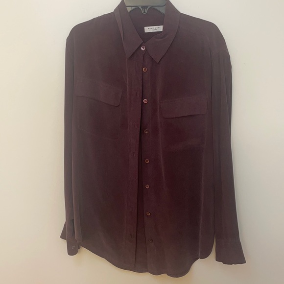 Equipment Burgundy Slim Signature Silk Shirt - Picture 2 of 6